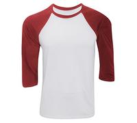 Canvas maglietta da uomo con maniche a 3/4 White/Red Large