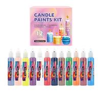 Canvas Markers - Paint Markers For Canvas | Acrylic Paint Marker | 12 Vibrant Colors Fun Candle Paints Pen | Writing Drawing Decorating Kit For Festival Wedding Holiday Birthday Party Crafts On Glass