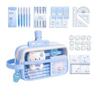 Canvas Pencil Case | Adorable Cat Themed Stationery Pack 5-layer Large | 5-layer Large Capacity School Pencil Case for Student Teen Girls Marker Classroom Travel Boys Eraser Cosmetics