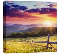 Canvas Prints Wall Art Majestic Sunset in The Mountains Landscape Beautiful Mountain Scenery | Modern Wall Decor/Home Art Stretched Galle