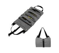 Canvas Tool Bag, Multifunctional Tool Bag with 5 Pockets, Wear-Resistant Tool Bag, Suitable for Daily Home, Woodworking, Electrician's Tools(Gray)