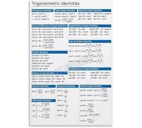 Canvas Trig Identities Poster Educational Wall Art for Math Students College University Living Room Bedroom Decor Vibrant Design(Unframed,08x12inch(20x30cm))
