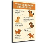 Canvas Wall Art - Understanding Your Dog's Barks Poster - Canine Communication Guide for Pet Room, Home, and Office Decor(Unframed,12x18inch(30x45cm))