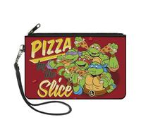 Canvas Zipper Wallet LARGE Classic TMNT Turtles Pose16 PIZZA BY THE SLICE Reds/Y
