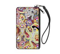 Canvas Zipper Wallet LARGE Dancing Catrinas Collage Multi Color