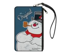 Canvas Zipper Wallet LARGE Frosty the Snowman THE ORIGINAL Smiling Pose Blue