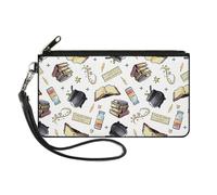 Canvas Zipper Wallet LARGE Harry Potter Magical Elements Collage White