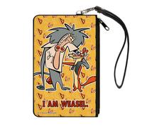 Canvas Zipper Wallet LARGE I AM WEASEL IR Baboon and IM Weasel Pose and Title Lo