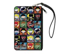Canvas Zipper Wallet LARGE Justice League Comics 12-Chibi Character Pose Blocks