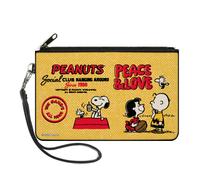 Canvas Zipper Wallet LARGE PEANUTS SOCIAL CLUB PEACE & LOVE Scenes Yellow/Red