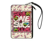 Canvas Zipper Wallet LARGE Teenage Mutant Ninja Turtles TAKE LIFE ONE SLICE AT A