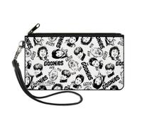 Canvas Zipper Wallet LARGE THE GOONIES Character Face Sketch Collage White/Black