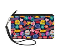 Canvas Zipper Wallet LARGE The Suicide Squad 2021 Harley Quinn Badges Stacked Bl