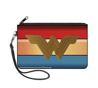 Canvas Zipper Wallet LARGE Wonder Woman 2017 Icon/Stripe Red/Golds/Blue
