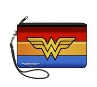 Canvas Zipper Wallet LARGE Wonder Woman Logo/Stripe Red/Yellows/Blue