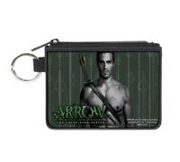 Canvas Zipper Wallet MINI X-SMALL ARROW Standing Pose2/Arrow Tips Greens/Grays
