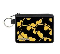 Canvas Zipper Wallet MINI X-SMALL Bat Signals CLOSE-UP Stacked Yellow/Black