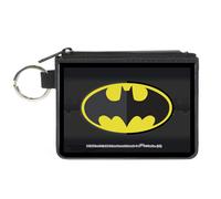 Canvas Zipper Wallet MINI X-SMALL Batman Icon Centered/Bat Signal Stripe Black/Y