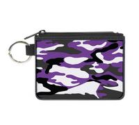 Canvas Zipper Wallet MINI X-SMALL Camo Purple/Black/Gray/White