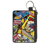 Canvas Zipper Wallet MINI X-SMALL Classic ACTION COMICS and SUPERMAN Comic Book
