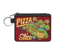 Canvas Zipper Wallet MINI X-SMALL Classic TMNT Turtles Pose16 PIZZA BY THE SLICE
