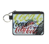 Canvas Zipper Wallet - Mini X-Small - Coca-Cola Coke Logos And Bott... ACC NUOVO