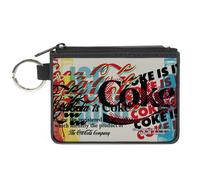 Canvas Zipper Wallet - Mini X-Small - Coke Is It Pop Art Collage M... ACC NUOVO