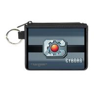 Canvas Zipper Wallet MINI X-SMALL CYBORG Icon/Stripe Grays/Black/Red