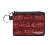 Canvas Zipper Wallet - Mini X-Small - Enjoy Coca-Cola Logos Brown/Red ACC NUOVO