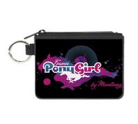 Canvas Zipper Wallet MINI X-SMALL FOREVER PONY GIRL/Mustang Silhouette Black/Blu