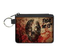 Canvas Zipper Wallet MINI X-SMALL FRIDAY THE 13th Jason Mask/Trees Tans/Blood Sp