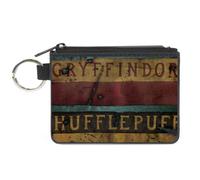 Canvas Zipper Wallet MINI X-SMALL GRYFFINDOR & HUFFLEPUFF Burnt Banners