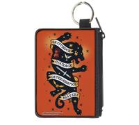 Canvas Zipper Wallet MINI X-SMALL Harry Potter GRYFFINDOR Lion COURAGE DETERMINA