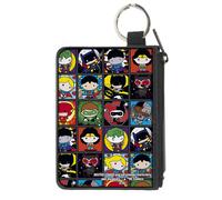 Canvas Zipper Wallet MINI X-SMALL Justice League Comics 12-Chibi Character Pose