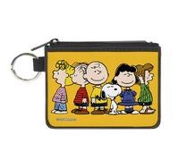 Canvas Zipper Wallet MINI X-SMALL Peanuts Gang Close-Up Group Pose Golden Yellow