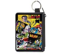 Canvas Zipper Wallet MINI X-SMALL Retro Batman 6-Comic Book Covers Stacked