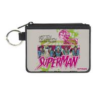 Canvas Zipper Wallet MINI X-SMALL Superman LAST SON OF KRYPTON Poses White/Multi