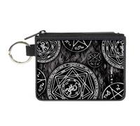 Canvas Zipper Wallet MINI X-SMALL Supernatural Devil's Trap Pentagrams Grays/Bla