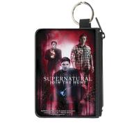 Canvas Zipper Wallet MINI X-SMALL SUPERNATURAL-JOIN THE HUNT Crowley/Dean/Sam Gr