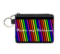 Canvas Zipper Wallet MINI X-SMALL TASTE MY RAINBOW Black/Multi Color