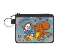 Canvas Zipper Wallet - Mini X-Small - The Smurfs Taking The Plunge ... ACC NUOVO