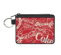 Canvas Zipper Wallet - Mini X-Small - Vintage Coca-Cola Coke Icons ... ACC NUOVO
