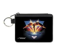 Canvas Zipper Wallet MINI X-SMALL Wonder Woman 1984 Golden Armor Pose/WW Logo/To