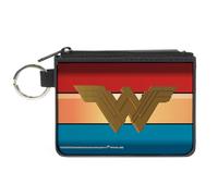 Canvas Zipper Wallet MINI X-SMALL Wonder Woman 2017 Icon/Stripe Red/Golds/Blue