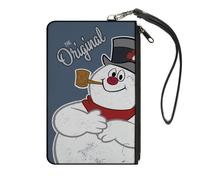 Canvas Zipper Wallet SMALL Frosty the Snowman THE ORIGINAL Smiling Pose Blue