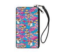 Canvas Zipper Wallet SMALL Gremlins The New Batch Gizmo Poses Peace Collage Blue