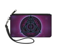 Canvas Zipper Wallet SMALL Harry Potter Deathly Hallows Symbol2 Black/Neon Pink/
