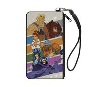 Canvas Zipper Wallet SMALL Masters of the Universe Character Stripe Poses White/