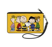 Canvas Zipper Wallet SMALL Peanuts Gang Close-Up Group Pose Golden Yellow
