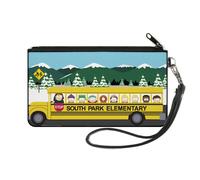 Canvas Zipper Wallet SMALL SOUTH PARK ELEMENTARY School Bus Group Pose Mountain